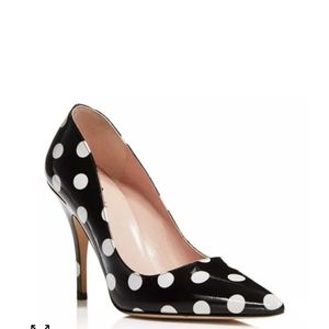 Kate Spade Licorice Polka Dot Heels Black with white polka dots size 8.5
